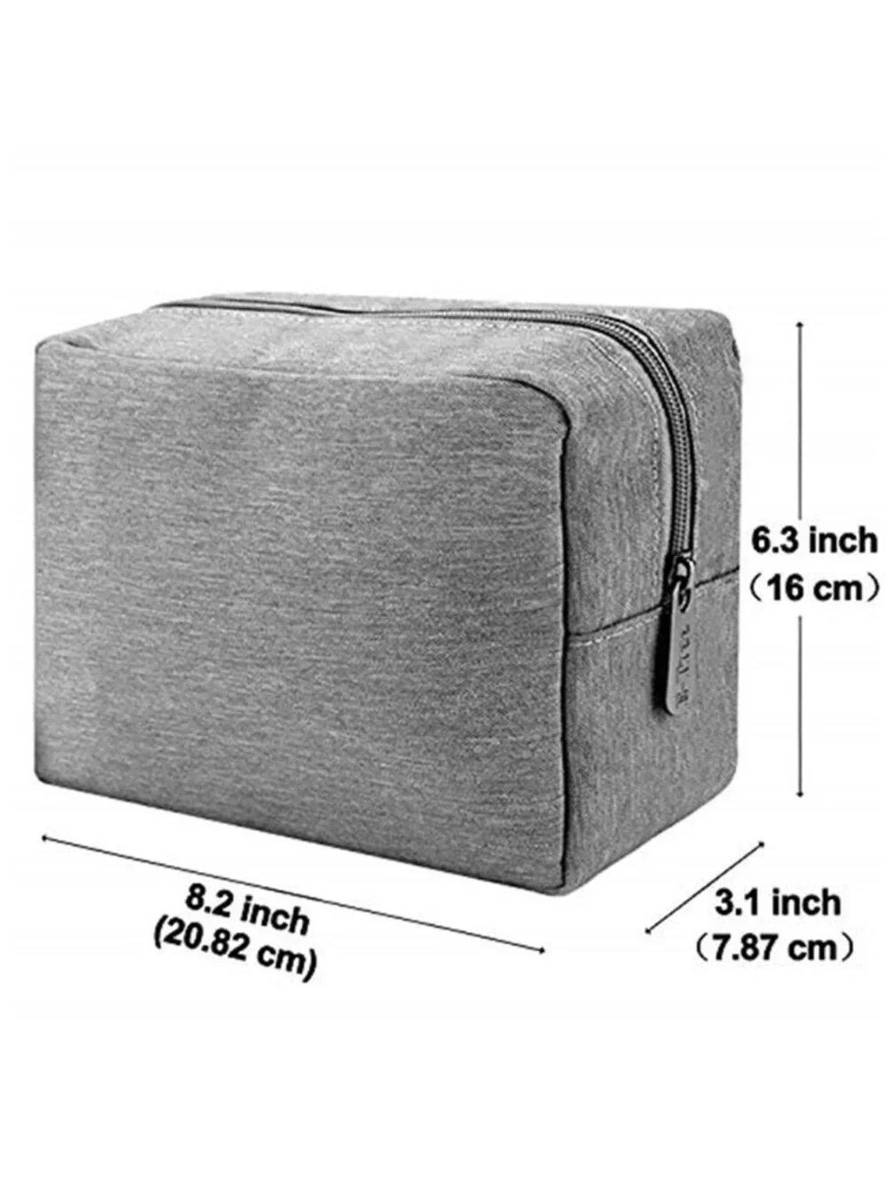 Large Canvas Makeup Bag Travel Toiletry Pouch Tech Organizer Cosmetic Case Grey